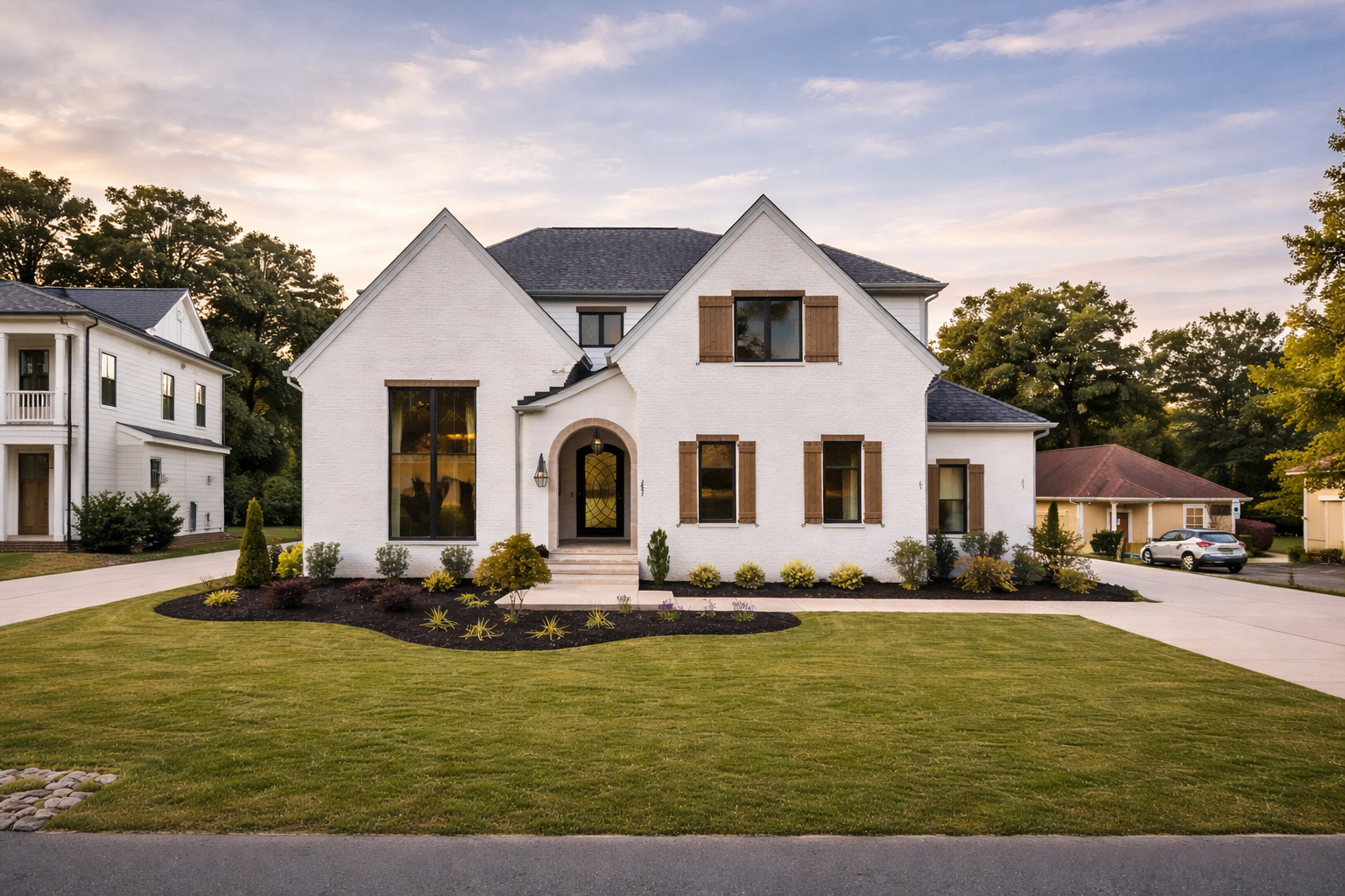 Custom home exterior in Wake County