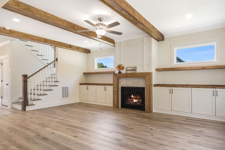 Beamed Family Room