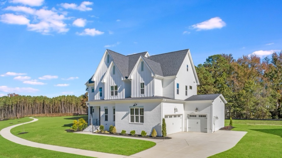 McLaurin Farms custom home exterior in Fuquay-Varina